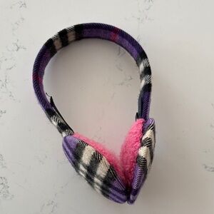 Burberry Plaid Earmuffs in Purple and Pink